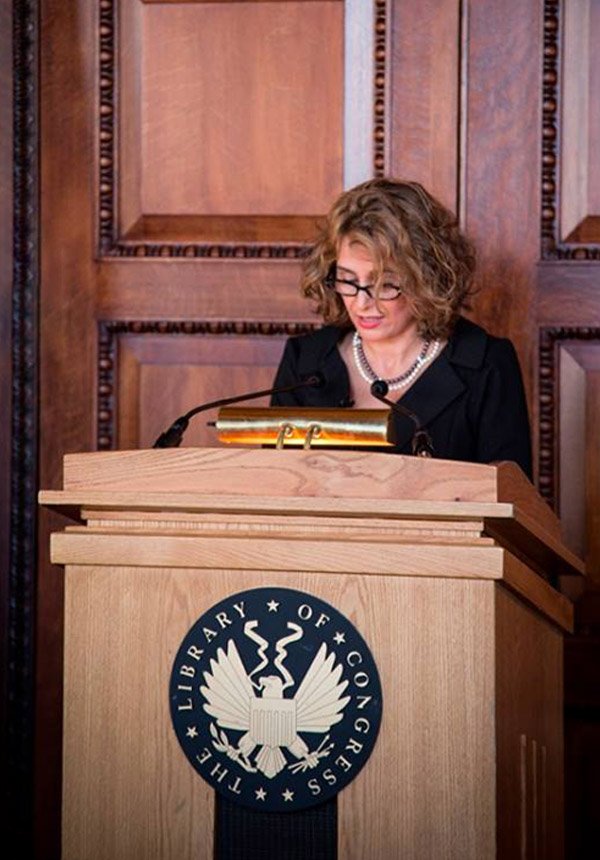 Parisa Amirmostofian presenting at the Library of Congress